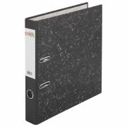 Папка-регистратор STAFF «EVERYDAY» с мраморным покрытием, 50 мм, без уголка, черный корешок, 224615