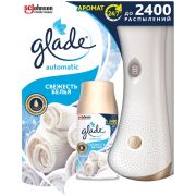 Освежитель воздуха диспенсер автоматический со сменным баллоном 269 мл GLADE «Свежесть белья», 864988