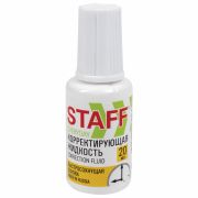 Корректирующая жидкость STAFF «EVERYDAY» быстросохнущая, 20 мл, с кисточкой, 224878