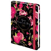 Ежедневник датированный 2026 с резинкой 145х203мм, А5, BRAUBERG, твердый, фольга, «Гранаты», 117333