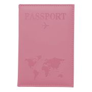 Обложка для паспорта «Passport map», экокожа soft touch, розовая, STAFF, 238759