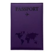Обложка для паспорта «Passport map», экокожа soft touch, фиолетовая, STAFF, 238762