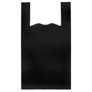 Пакет «майка» КОМПЛЕКТ 100 штук, 28+15х55, ПНД черный, 15 мкм, LAIMA, 700788