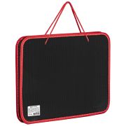 Папка на молнии пластиковая с ручками BRAUBERG «Contract», А4, 350х270х45 мм, черно-красная, 225164