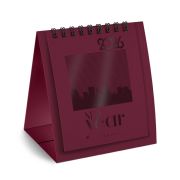 Календарь-домик настольный на гребне, 2026г, BRAUBERG, 110х120мм, БОРДОВЫЙ, 117284