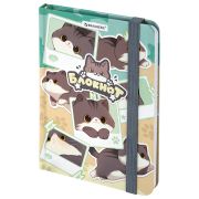 Блокнот с резинкой в клетку 96л, МАЛЫЙ ФОРМАТ А6 109х148, твердый, BRAUBERG МИЛЫЕ КОТЫ, 116991