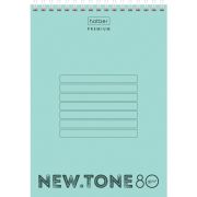 Блокнот А5 146х205 мм, 80 л., гребень, пластик, клетка, HATBER Premium, NEWtone Мята, 80Б5A1гр_05039