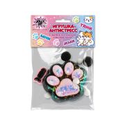 Игрушка-антистресс «КОШАЧЬЯ ЛАПКА С РЫБКОЙ», 7*6 см, черно-розовая, дисплей, JOLLY JOT (ДЖОЛЛИ ДЖОТ), 665773