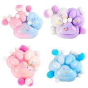Игрушка-антистресс «ЦВЕТНАЯ КОШАЧЬЯ ЛАПКА С ПОМПОНАМИ», 7*6см, ассорти 4 вида, дисплей, JOLLY JOT (ДЖОЛЛИ ДЖОТ), 665770