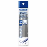 Стержни шариковые масляные BRAUBERG «WRITING 3.0», мягкое письмо, 140 мм, КОМПЛЕКТ 10 ШТ, СИНИЕ, игольчатый узел 0,5 мм, 170414