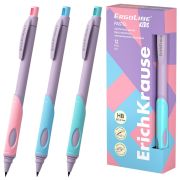 Карандаш механический 2 мм ERICH KRAUSE ErgoLine Kids Pastel, HB, с точилкой, ассорти, 63833