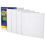 Холсты на картоне НАБОР 5 штук (20*20 см), хлопок, 280 г/м2, грунт, BRAUBERG ART CLASSIC, 192650