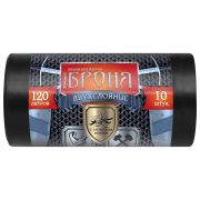 Мешки для мусора 120л ПРОЧНЫЕ черные, в рулоне 10шт ПВД 60 мкм 2-х слойные, 70x110 см БРОНЯ, ВР-0010