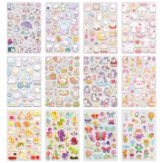 Наклейки объемные «Яркий микс», 19х13,5 см, ассорти 12 видов, FUNSTER (ФАНСТЕР), 666087