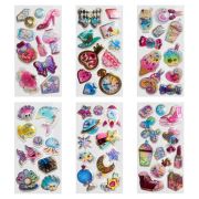 Наклейки объемные «Для девочек» с блестками, 17,5х9 см, ассорти 6 видов, FUNSTER (ФАНСТЕР), 666091