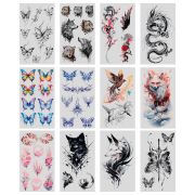 Наклейки-тату переводные «Цветные», 20,5х10 см, ассорти 12 видов, FUNSTER (ФАНСТЕР), 666105