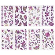 Наклейки-тату переводные «Блестящие», 15,5х9,5 см, ассорти 8 видов, FUNSTER (ФАНСТЕР), 666107