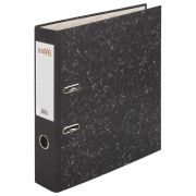 Папка-регистратор STAFF «Basic» БЮДЖЕТ с мраморным покрытием, 70 мм, без уголка, черный корешок, 227185