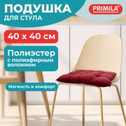 Подушка на стул «РОГОЖКА», 40x40см, полиэстер, бордовая, PRIMILA LUX, 700502