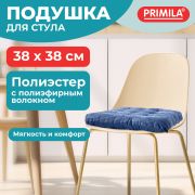 Подушка на стул «ВЕЛЬВЕТ» 38х38см, полиэстер, синяя, PRIMILA CLASSIC,700505