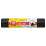 Мешки для мусора с завязками 120л черные в рулоне 10шт ПВД 30мкм, 90х110 см РОМАШКА,, ЗВС-120/10/12/Ч