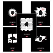 Тетрадь обложка пластик, А5 48л. скоба, клетка, HATBER, Кот-самурай (микс в спайке), 091461, 48Т5В1пл