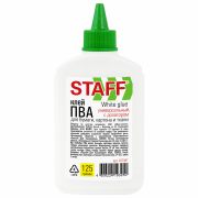 Клей ПВА STAFF EVERYDAY, 125 г, с дозатором, 227387