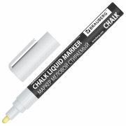 Маркеры меловые CHALK LIQUID MARKER, БЕЛЫЕ НАБОР 3шт, 3мм, СТИКЕРЫ В ПОДАРОК, BRAUBERG, 152595