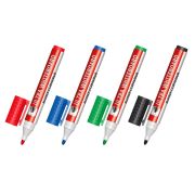 Маркеры стираемые для белой доски НАБОР 4 ЦВЕТА, BRAUBERG «ULTRA WHITEBOARD MARKER», 3 мм, 152635