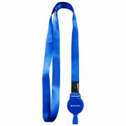 Держатель-рулетка для бейджей 70 см, с лентой 45 см, синий, BRAUBERG EXTRA, 238837