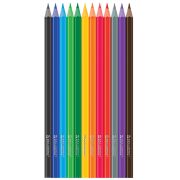 Карандаши цветные BRAUBERG, 12 цветов, цветной корпус, упаковка ПВХ бокс, шестигранные, 182067