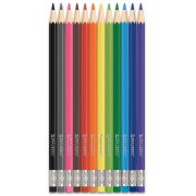 Карандаши цветные стираемые с ластиком BRAUBERG ERASABLE, 12 цветов, шестигранные, 182070