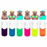 Набор текстовыделителей с топперами 6 ЦВЕТОВ НЕОН, «КАПИБАРЫ», линия 1-4 мм, FUNSTER (ФАНСТЕР), 152646