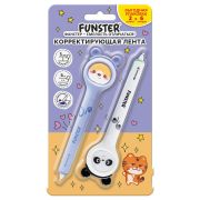 Корректирующая лента FUNSTER(ФАНСТЕР) «Милые зверята» 5ммx6м, ВЫГОДНАЯ УПАКОВКА 2шт, блистер, 273983