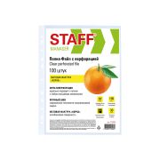 Папки-файлы перфорированные А4 STAFF ЭКОНОМ, КОМПЛЕКТ 100 шт., матовые, 30 мкм, 273002
