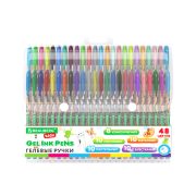 Ручки гелевые BRAUBERG KIDS «CUTE ANIMALS», НАБОР 48 ЦВЕТОВ, корпус с печатью, узел 1 мм, линия письма 0,7 мм, 144449