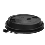 Крышка с питейником для бумажного стакана ДИАМЕТР 90мм матовая черная ПП, ВЗЛП, ШК4271, 3001М/Ч