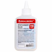 Клей канцелярский силикатный BRAUBERG «Standard» (для бумаги, картона) 110 г, 228416