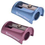 Точилка BRAUBERG «Arc», цинковая, корпус ассорти, 228455