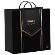 Пакет с пластиковой ручкой, мягкий пластик, 26х24см, «Черный бэкграунд», 140мкм, ШК1770, н00269763