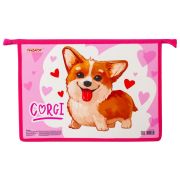 Папка для тетрадей ПИФАГОР А4, 1 отделение, картон, молния сверху, «KORGI», 229102