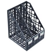 Лоток сборный вертикальный 3 отделения чёрный.