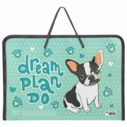 Папка для труда с ручками ПИФАГОР А4, пластик, молния вокруг, органайзер, «Bulldog», 270157