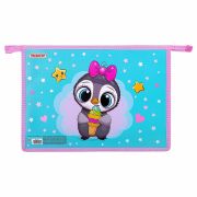 Папка для тетрадей ПИФАГОР А4, 1 отделение, картон/пластик, на молнии, «Smart Penguin», 271441
