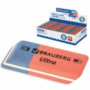 Ластик BRAUBERG «Ultra», 41х14х8 мм, красно-синий, натуральный каучук, 228708