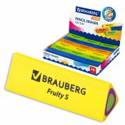 Ластик BRAUBERG «Fruity S», 44х15х15 мм, цвет ассорти, треугольный, 228713