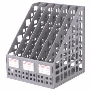 Лоток вертикальный для бумаг BRAUBERG «MAXI Plus», 240 мм, 6 отделений, сетчатый, сборный, серый, 237016, ЛТ86