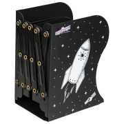 Подставка-держатель для книг и учебников ЮНЛАНДИЯ «Space», раздвижная, металлическая, 237901