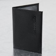Обложка для паспорта натуральная кожа флоттер, «PASSPORT», кожаный уголок, черная, BRAUBERG, 238192