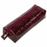 Пенал-косметичка BRAUBERG, крокодиловая кожа, 20х6х4 см, «Ultra maroon», 270849